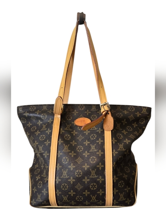 The Unbranded Brand Handbags - Monogram Canvas Leather-Trim Tote - Brown/Tan